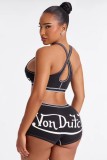 VIP1 Letter Print Tank Top Shorts 2 Piece Set GFCF-1486