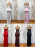 Solid Color Hot Drill Tube Top Dress GADE-11177