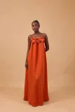 Solid Color Floral Print Maxi Dress GADE-10388