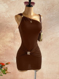 Slash Shoulder Ruched Mini Dress GZIY-6387