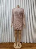 Long Sleeve Mesh See Through Mini Dress GMYU-10228