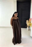 Solid Color Floral Print Maxi Dress GADE-10388