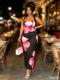 Plus Size Print Halterneck Slim Maxi Dress GAWE-6758