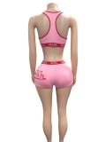 VIP1 Letter Print Tank Top Shorts 2 Piece Set GFCF-1486