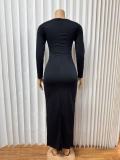 Hot Drill Square Neck Maxi Dress GMYU-9221