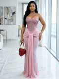 Solid Color Hot Drill Tube Top Dress GADE-11177