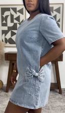 Fashion Denim Loose Short Sleeve Mini Dress GADE-6771