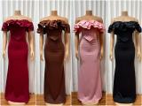 Ruffles One Shoulder Fishtail Dress  GMYU-11372