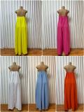 Solid Color Floral Print Maxi Dress GADE-10388