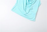 Sleeveless One Shoulder Backless Two Piece Skirts Set GYME-K6S06124A