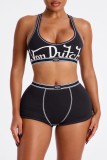 VIP1 Letter Print Tank Top Shorts 2 Piece Set GFCF-1486