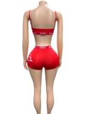 VIP1 Letter Print Tank Top Shorts 2 Piece Set GFCF-1486