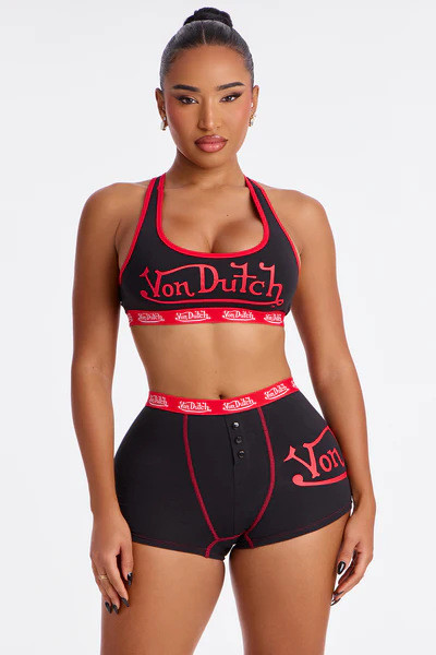 VIP1 Letter Print Tank Top Shorts 2 Piece Set GFCF-1486