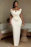 One Shoulder Metal-Buckle Maxi Dress  GMYU-11185