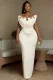 One Shoulder Metal-Buckle Maxi Dress  GMYU-11185
