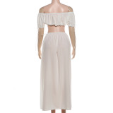 Solid Color Wrap Chest Top Long Skirt Suit GYME-K6S09155A