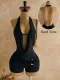 Deep V Neck Backless Solid Romper GZIY-6381