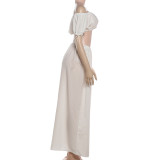 Solid Color Wrap Chest Top Long Skirt Suit GYME-K6S09155A