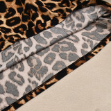 Leopard Print Backless Tie Up Maxi Dress GYHF-32610DBY