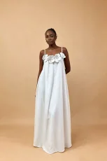 Solid Color Floral Print Maxi Dress GADE-10388