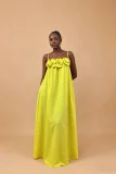 Solid Color Floral Print Maxi Dress GADE-10388