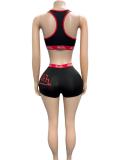 VIP1 Letter Print Tank Top Shorts 2 Piece Set GFCF-1486