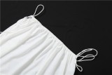 Solid Color Wrap Chest Top Long Skirt Suit GYME-K6S09155A