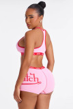 VIP1 Letter Print Tank Top Shorts 2 Piece Set GFCF-1486