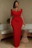 One Shoulder Metal-Buckle Maxi Dress  GMYU-11185