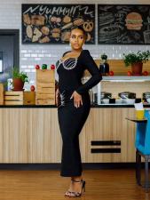 Hot Drill Square Neck Maxi Dress GMYU-9221