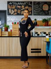 Hot Drill Square Neck Maxi Dress GMYU-9221