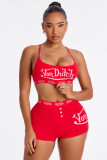 VIP1 Letter Print Tank Top Shorts 2 Piece Set GFCF-1486