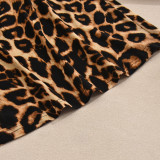Leopard Print Backless Tie Up Maxi Dress GYHF-32610DBY