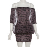 One Shoulder Print Backless Mini Dress GYME-K6D05729A