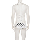 Polka Dot Print Tie Up Bikinis 2 Piece Swimsuit GPKJ-MR49358