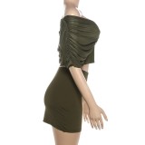 One Shoulder Top Two Piece Skirts Set GYME-K6S06871A