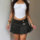 Solid Color Pleated Mini Skirts GPKJ-MR49176