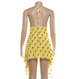 Polka Dot Print Mesh Mini Dress GYME-K6D09570A