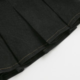 Solid Color Pleated Mini Skirts GPKJ-MR49176