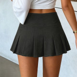 Solid Color Pleated Mini Skirts GPKJ-MR49176
