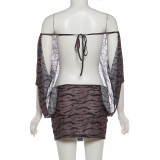 One Shoulder Print Backless Mini Dress GYME-K6D05729A
