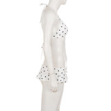 Polka Dot Print Tie Up Bikinis 2 Piece Swimsuit GPKJ-MR49358