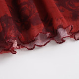 Print Mesh Mid-Skirts GPKJ-MR49613