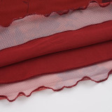 Print Mesh Mid-Skirts GPKJ-MR49613