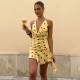 Polka Dot Print Mesh Mini Dress GYME-K6D09570A