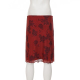 Print Mesh Mid-Skirts GPKJ-MR49613