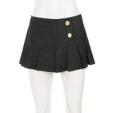 Solid Color Pleated Mini Skirts GPKJ-MR49176