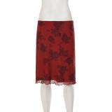 Print Mesh Mid-Skirts GPKJ-MR49613