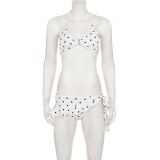 Polka Dot Print Tie Up Bikinis 2 Piece Swimsuit GPKJ-MR49358