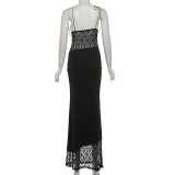 Sexy Mesh Patchwork Lace Maxi Dress GYME-K6D04091A